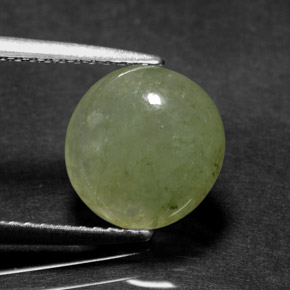 Jadéite vert naturelle transparent, 3,60 ct, transparent / translucide