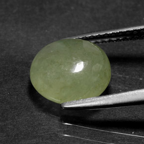 Jadéite vert naturelle transparent, 3,60 ct, transparent / translucide