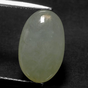 Jadéite vert naturelle transparent, 4,21 ct, transparent / translucide
