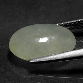 Jadéite vert naturelle transparent, 4,21 ct, transparent / translucide