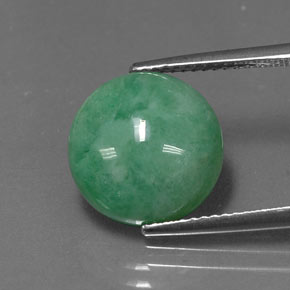 Jadéite Vert naturelle Coupe roude, 6.31 ct, Opaque