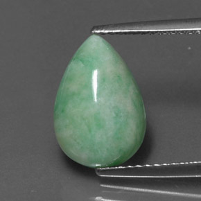Jadéite vert naturelle en forme de poire, 4,18 ct, opaque