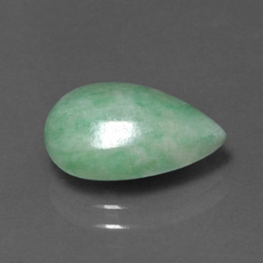 Jadéite vert naturelle en forme de poire, 4,18 ct, opaque