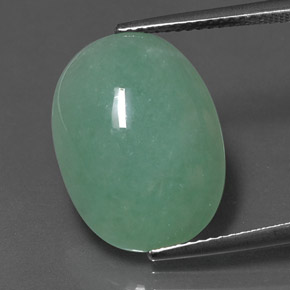 Jadéite vert naturelle coupe ovale, 11,52 ct, opaque