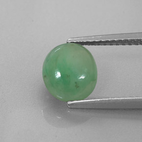 Jadéite vert naturelle coupe ovale, 1,80 ct, translucide