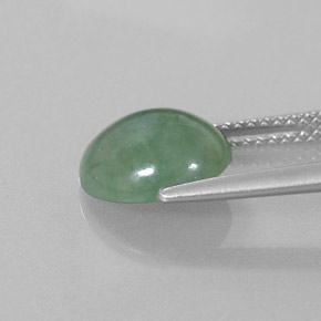 Jadéite Vert naturelle Coupe ovale, 3.26 ct, Translucide
