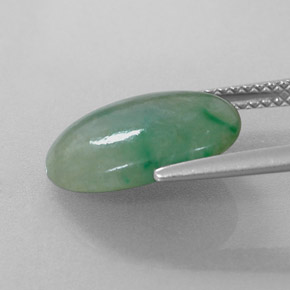 Jadéite vert naturelle coupe ovale, 4,88 ct, translucide