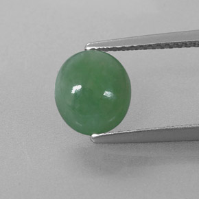 Jadéite vert naturelle coupe ovale, 2,32 ct, translucide