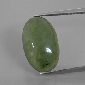 Jadéite vert naturelle coupe ovale, 9,98 ct, transparent
