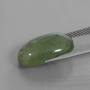 Jadéite vert naturelle coupe ovale, 9,98 ct, transparent