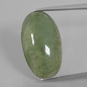 Jadéite Vert naturelle Coupe ovale, 8.64 ct, Transparent