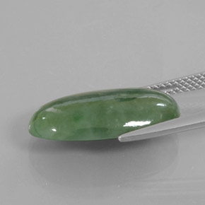 Jadéite Vert naturelle ovale, 8.88 ct, Transparent