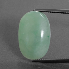 Jadéite Vert naturelle ovale, 18.38 ct, Translucide