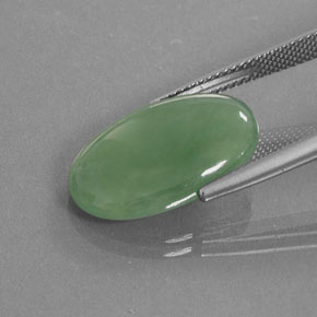 Jadéite vert naturelle coupe ovale, 9,66 ct, translucide