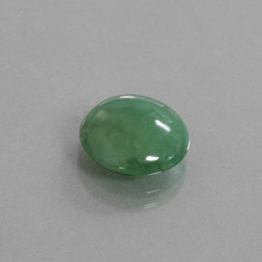 Jadéite vert naturelle coupe roude, 5,27 ct, transparent