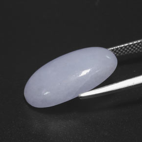 Jadéite bleue naturelle coupe ovale, 10,58 ct, opaque