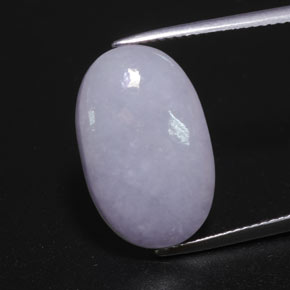 Jadéite bleue naturelle coupe ovale, 12,67 ct, opaque