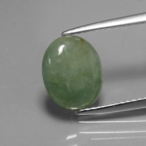 Jadéite Vert naturelle Coupe ovale, 2.12 ct, Transparent
