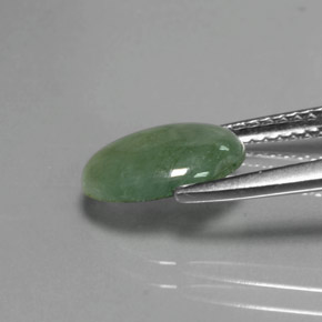Jadéite Vert naturelle Coupe ovale, 2.12 ct, Transparent