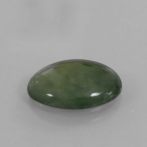 Jadéite vert naturelle coupe ovale, 4,16 ct, transparent