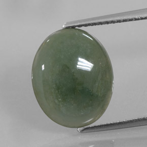 Jadéite vert naturelle coupe ovale, 5,01 ct, translucide