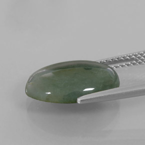 Jadéite vert naturelle coupe ovale, 5,01 ct, translucide