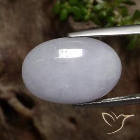 Jadéite Gris naturelle ovale, 11.17 ct, Translucide