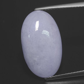 Jadéite bleue naturelle coupe ovale, 12,12 ct, opaque