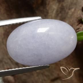 Jadéite Gris naturelle ovale, 9.31 ct, Translucide