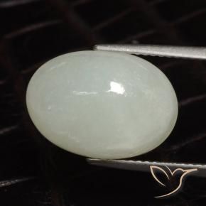 Jadéite Vert jaunâtre naturelle ovale, 9.78 ct, Translucide