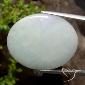 Jadéite Vert gris léger naturelle ovale, 33.23 ct, Opaque