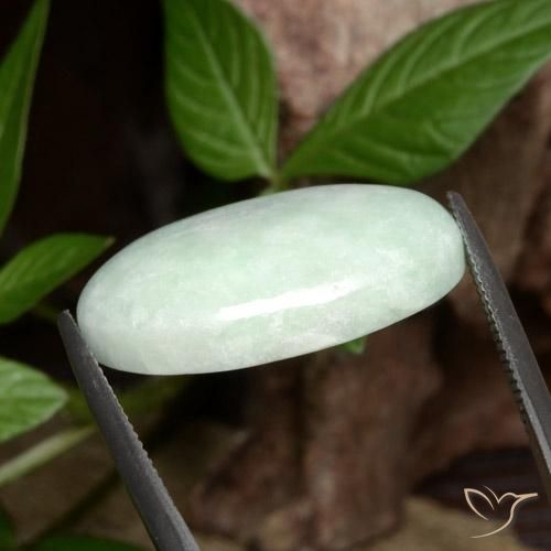 Jadéite Vert clair naturelle ovale, 27.82 ct, Opaque