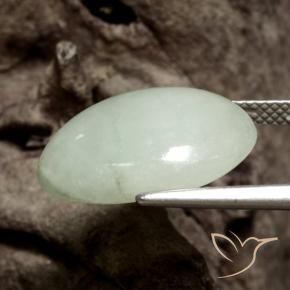 Jadéite Vert moyen naturelle ovale, 12.07 ct, Translucide