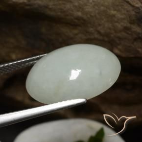 Jadéite Vert moyen naturelle ovale, 11.67 ct, Translucide
