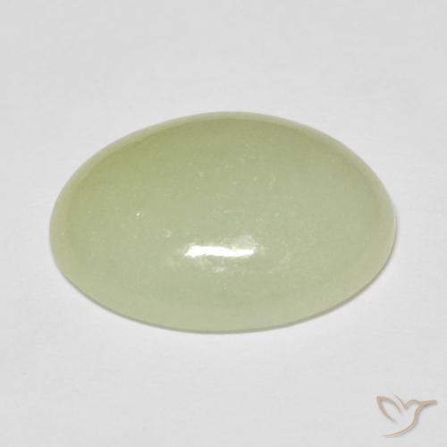 Jadéite Olive verte naturelle ovale, 10.83 ct, Translucide
