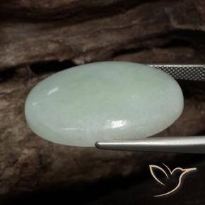 Jadéite Vert jaune pâle naturelle ovale, 36.21 ct, Opaque