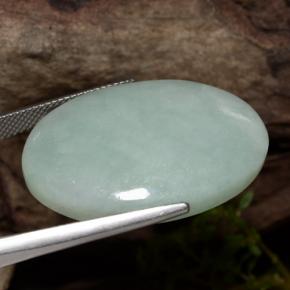 Jadéite vert naturelle coupe ovale, 43,65 ct, translucide