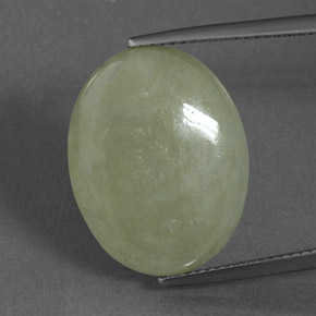 Jadéite Vert pastel naturelle Coupe ovale, 13.97 ct, Transparent