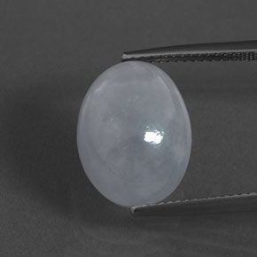 Jadéite bleue naturelle coupe ovale, 9,76 ct, opaque