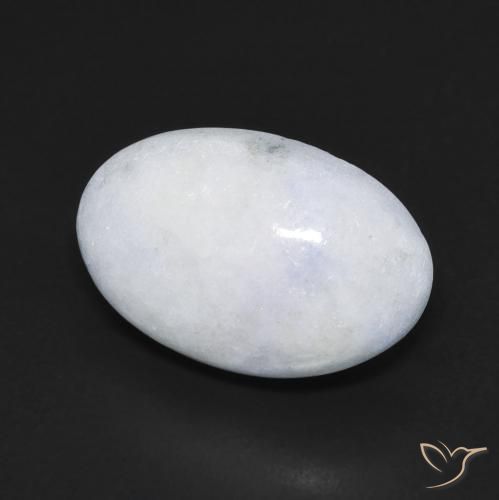 Jadéite Blanc bleuâtre naturelle ovale, 9.52 ct, Translucide