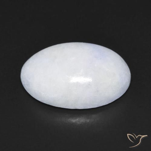 Jadéite Blanc bleuâtre naturelle ovale, 9.52 ct, Translucide