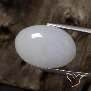 Jadéite Gris naturelle ovale, 11.34 ct, Translucide