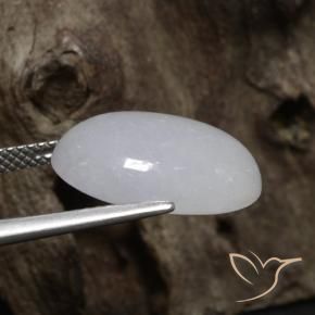 Jadéite Gris naturelle ovale, 11.34 ct, Translucide