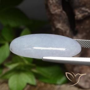 Jadéite Gris bleuâtre léger naturelle ovale, 22.96 ct, Opaque