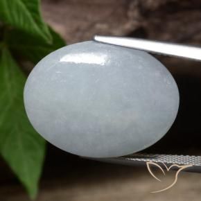 Jadéite Gris léger naturelle ovale, 25.34 ct, Opaque