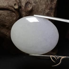 Jadéite Gris naturelle ovale, 34.00 ct, Translucide