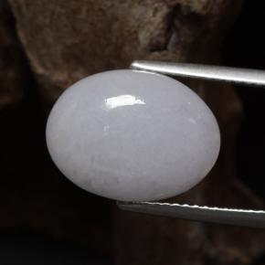 Jadéite bleue naturelle coupe ovale, 8,66 ct, translucide