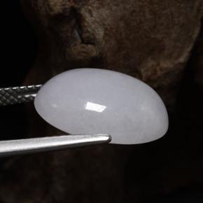 Jadéite bleue naturelle coupe ovale, 8,66 ct, translucide