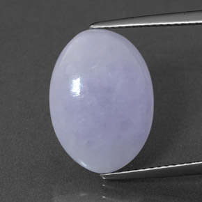 Jadéite bleue naturelle coupe ovale, 6,77 ct, opaque