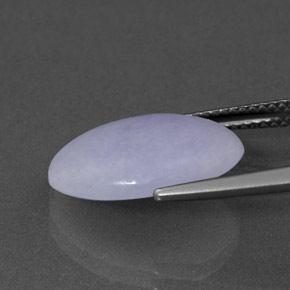 Jadéite bleue naturelle coupe ovale, 6,77 ct, opaque